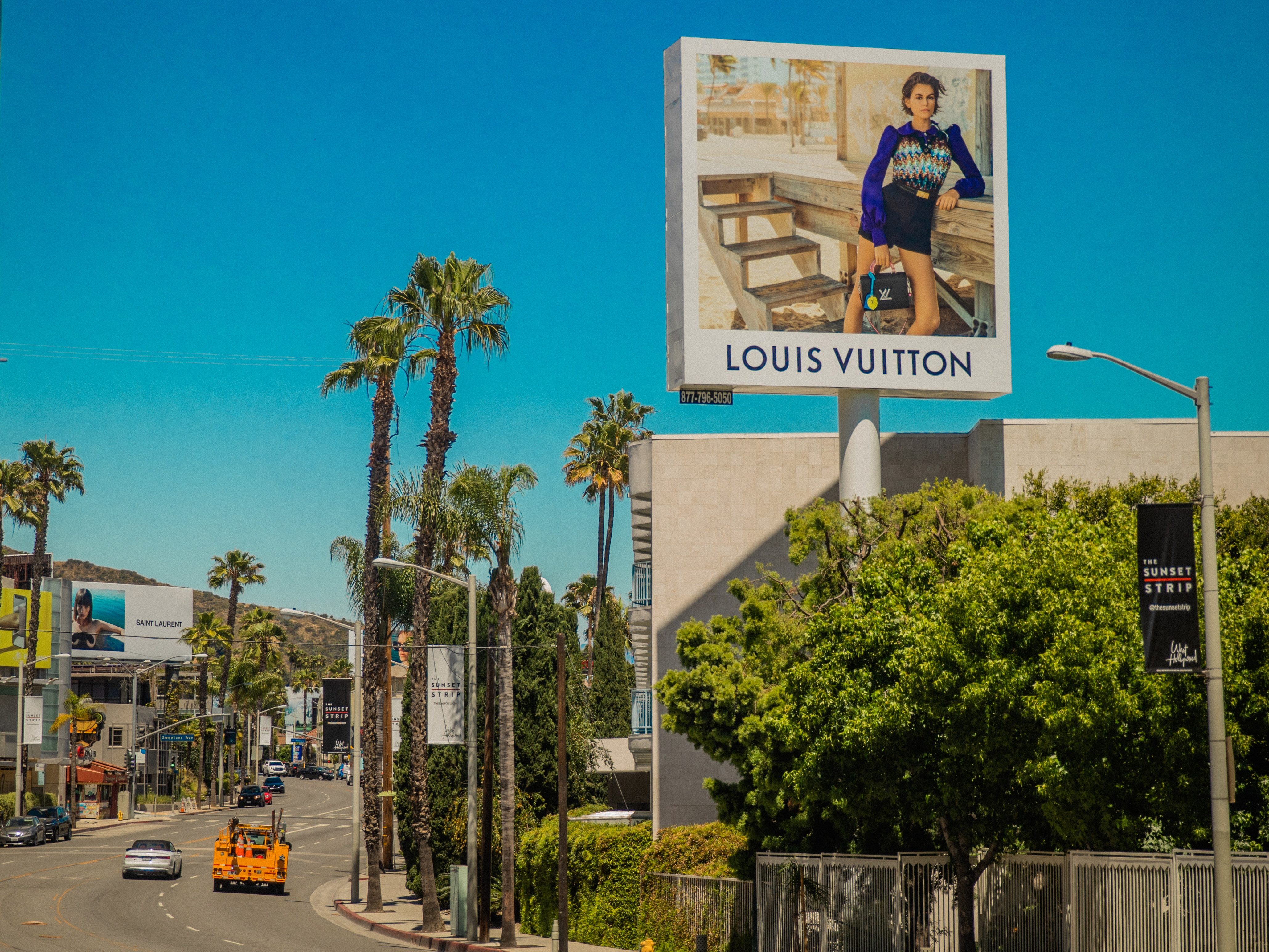 Cartellone pubblicitario in America della campagna Louis Vuitton LV